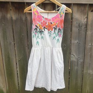 H&M spring floral summer white cotton dress - size S